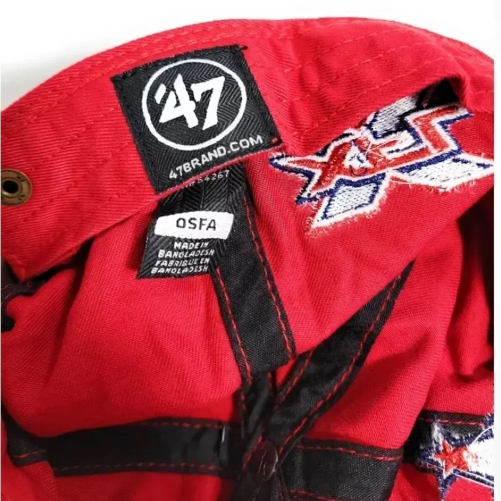 NWT ‘47 Houston Roughnecks Football Red Adjustable Baseball Cap Hat Stadium Bag